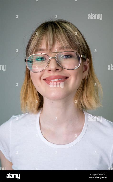 blonde hair girl with glasses|Short blonde hair with glasses